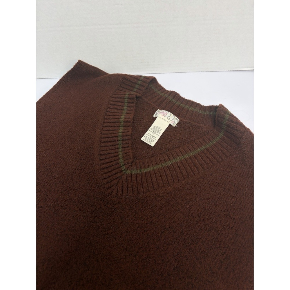 Free People All Star Stripe Poncho Burgundy V-Neck Side Ties OS One Size